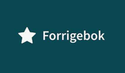 Illustrasjon med teksten Forrigebok