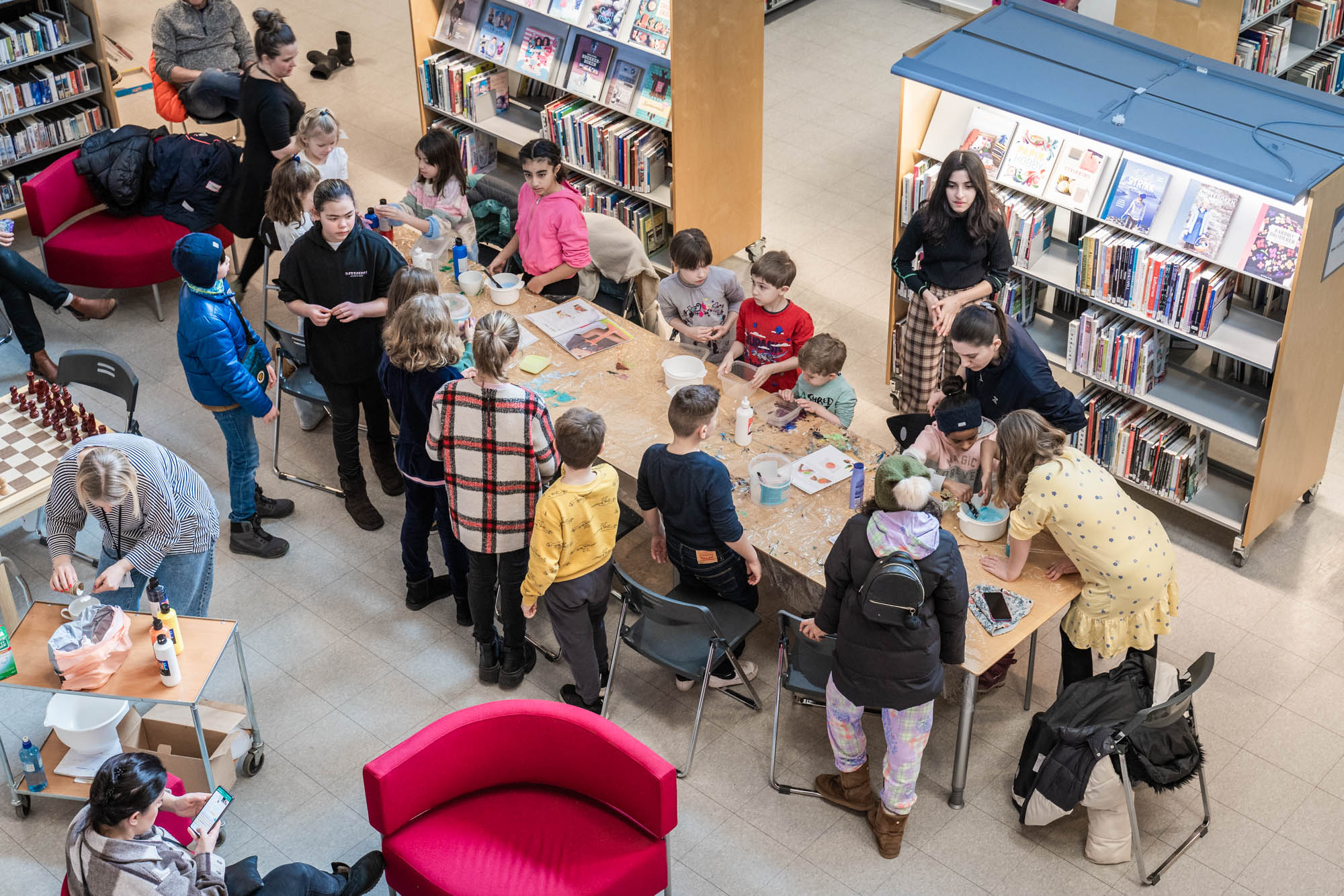 Aktivitet på biblioteket.