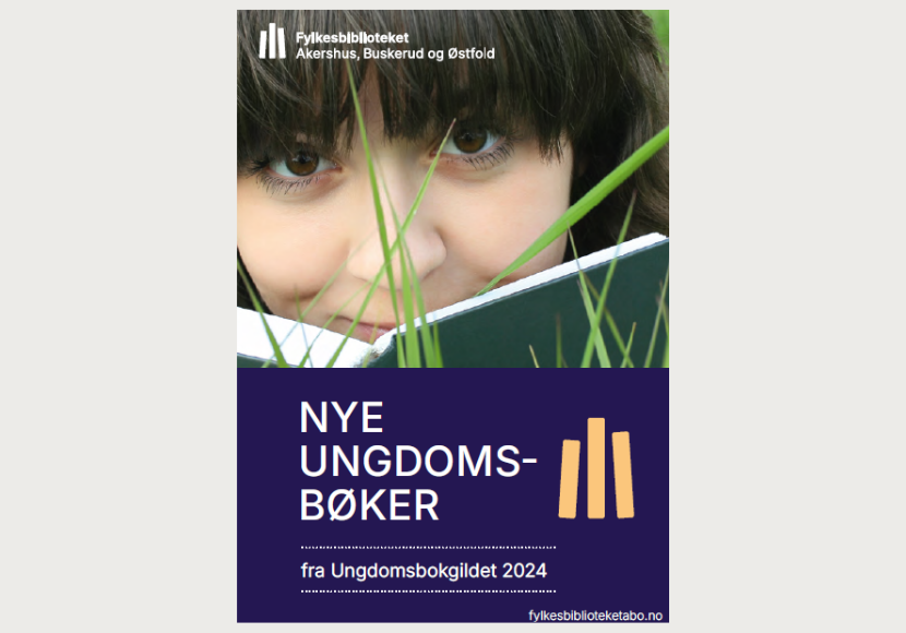 Plakat med tekst: Nye ungdomsbøker fra ungdomsbokgildet