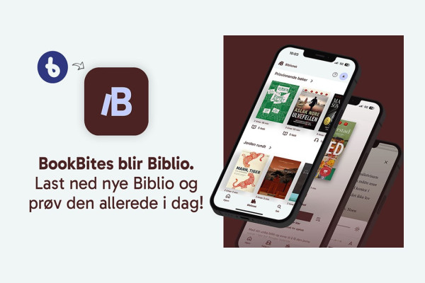 Informasjonstekst knyttet til ny app samt bilde av en mobiltelefon der appen vises.