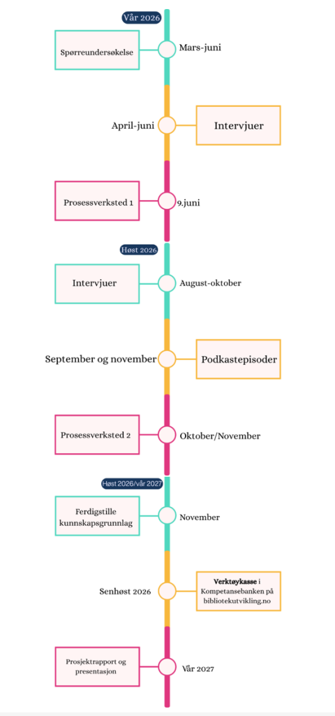 Tidslinje for prosjektet. 